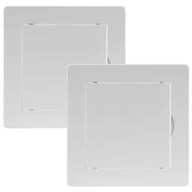 Vent Systems White ABS Plastic Access Panel 4 x 4 Inch CutOut Pack of 2 Access Panel with Door for Drywall Wall and Ceiling Electrical and Plumbing Service Wall Hole Cover