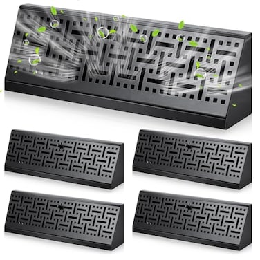 Landhoow 4 Pack 15 Inch Baseboard Register Vent Covers Modern Decorative Steel Vent Cover with Adjustable Airflow Lever Heavy Duty Black Floor Wall Register for Replacement Home Upgrade