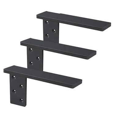 Hardow Free Hanging Side Wall Floating Shelf Bracket 3 Pack 12 Inch Heavy Duty Countertop Support Bracket for Breakfast Bars Cabinet Granite Countertops with No Knee Wall or Pony Wall
