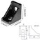NVAXQF 12Pcs Black L Corner Brackets2020 Aluminum Extrusion Profile Angle Corner BracketsBoxPacked 12Pcs Corner Bracket24Pcs TSlot Nuts24Pcs Screw for 6mm TSlot Aluminum Profile Frame