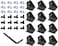 QIJINTRID 12Sets 2020 Series Aluminum Extrusion Black Connectors12 pcs 2020 Aluminum Profile Corner Bracketswith 24 pcs Sliding T Nuts and Screws for 2020 Extrusion Extrusion Profile Accessories
