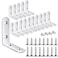 YIVCKOM 18Pack L Shape Corner Brackets Stainless Steel Metal Angle Braces for Wood Furniture Heavy Duty Black 2 inch Shelf Bracket with Long Screws for Household Project L Shape Silver