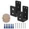 NACETURE 2 Pack Black Door Barricade Brackets Heavy Duty 2x4 U Bracket Door Brace Reinforcement Plates with Screws Wall Mount Security Bar Holder for Front Door Safety AntiRust Steel Easy Install