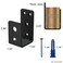 NACETURE 2 Pack Black Door Barricade Brackets Heavy Duty 2x4 U Bracket Door Brace Reinforcement Plates with Screws Wall Mount Security Bar Holder for Front Door Safety AntiRust Steel Easy Install