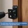 NACETURE 2 Pack Black Door Barricade Brackets Heavy Duty 2x4 U Bracket Door Brace Reinforcement Plates with Screws Wall Mount Security Bar Holder for Front Door Safety AntiRust Steel Easy Install