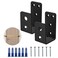 NACETURE 2 Pack Black Door Barricade Brackets Heavy Duty 2x4 U Bracket Door Brace Reinforcement Plates with Screws Wall Mount Security Bar Holder for Front Door Safety AntiRust Steel Easy Install
