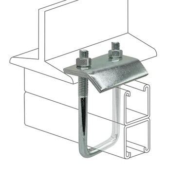 A.A 2 Pack Strut to Beam Clamp with Square UBolt and Nuts 2716 314 Channel 2