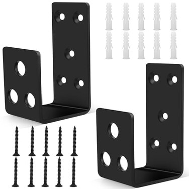 Catcan 2x4 Door Barricade Brackets Heavy Duty Door Barricade Security Bar U Bracket for Home Garage Barn Shed Garage Gate Security 2