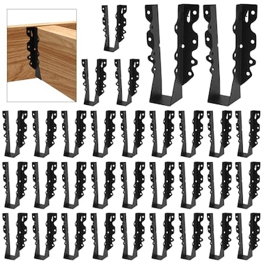CYGIVC 2x8 Joist Hanger32 Pack 20 Gauge Q235B Steel Face Mount Joist HangersHurricane Ties for Rafters Black Powder Coating Rafter Ties Brackets