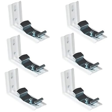 HNOYGNU 6Pcs L Bracket Vertical Blind Bracket Clips for Vertical Blinds with Headrail Width 11238mm Outside Mounting Bracket Clips