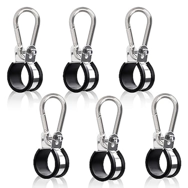 Ailbiuko Airpower Line Clamp Hanger Bracket Assembly Stainless Steel 3 in 1 Air Hose Clamps for Tractor Trailer Semi Truck 6 Pack