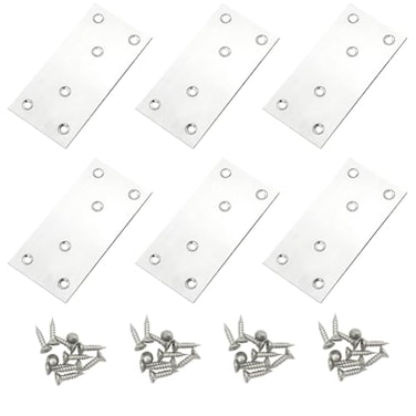 ANPTGHT 4Pcs Flat Mending Plates 4 x 2 Flat Straight Brace Bracket Heavy Duty 304 Stainless Steel Joining Plates for Shelves CabinetFurniture Corner Repair Fixing 100X50X2MM Black with Screws