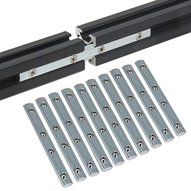 Befenybay 10PCS Straight Line Inside Connector Joint Bracket Length 39 Inch with M5 Screws for 6mm T Slot Aluminum Extrusion Profile 2020 Series