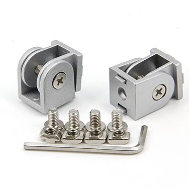 Befenybay 2PCS Extruded Aluminum Profile Pivot Universal Angle Joint for 6mm Slot Aluminum Extrusion Profile 2020 Series Universal Angle Joint