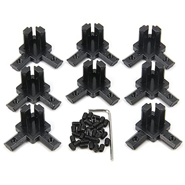 Befenybay 8PCS Black 3Way End Corner Bracket Connector with Screws for 6mm T Slot Aluminum Extrusion Profile 2020 Series 2020sBlack