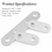 Bivethoi 20pcs Flat Straight Brace Bracket 4 Sizes Brace Plate Connector Assortment Kit Stainless Steel Mending Plates Metal Flat Bracket with Screws Heavy Duty Straight Brace for Wood Silver