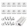 BLCCLOY 10Pcs 2020 Aluminum Extrusion T Slot End Cap Bracket 20 Series Extruded Hardware Cover with Screws for 2020 2040 T V Slot Silver Aluminum Profile Frame Fitting