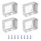 BOLWHAO 4 PCS Box Mounting Bracket for Low Profile Blinds 25inch Window Brackets Side Mount White 2 Set