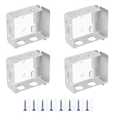 BOLWHAO 4 PCS Box Mounting Bracket for Low Profile Blinds 25inch Window Brackets Side Mount White 2 Set