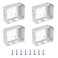BOLWHAO 4 PCS Box Mounting Bracket for Low Profile Blinds 25inch Window Brackets Side Mount White 2 Set