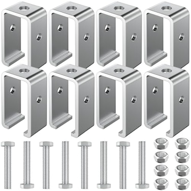 DIYIIRON Channel Trolley Track Hanger Bracket Compatible for UNISTRUT Strut ChannelHeavyDuty 158 Intermediate Support Hanger for All 158 Channel Trolley Track with Bolts and Nuts 8 Pack