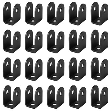 GBGS 20 Pcs Black 34 U BracketsThickness 183 mmPowder Coating