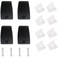 HAJXZH 4PCS Desk Privacy Panel Clamp Aluminum Alloy Desk Partition Support Bracket Black Desktop Accessories for Panels 420mm Thick
