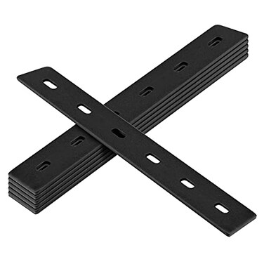 heneng 6 Pcs Black Flat Mending Plates14 L x 112 WSlotted Holes for 38 Bolts