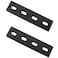 JCBIZ 2pcs Black 6 Heavy Duty Mending Plate Flat Straight Metal Steel Repair Fixing Bracket Connector