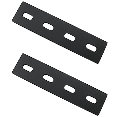 JCBIZ 2pcs Black 6 Heavy Duty Mending Plate Flat Straight Metal Steel Repair Fixing Bracket Connector