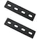 JCBIZ 2pcs Black 6 Heavy Duty Mending Plate Flat Straight Metal Steel Repair Fixing Bracket Connector