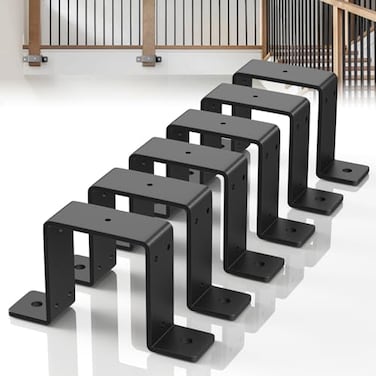 NOORSUMD NOORSUND 3 Pcs 4x4 Strap Post Ties Heavy Duty Fence Post Brackets with Black Powder Coated 4x4 Post Brackets for Wood Post Beam and Gazebo Mounting Brackets Thickness 2mm