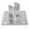 OHLECTRIC Strut Post Base Single Channel 158 Corner Orientation 6x6 Inch 4 Mounting Holes Heavy Duty Galvanized Zinc Plated Square for Single Channel Fence Post Base