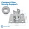 OHLECTRIC Strut Post Base Single Channel 158 Corner Orientation 6x6 Inch 4 Mounting Holes Heavy Duty Galvanized Zinc Plated Square for Single Channel Fence Post Base