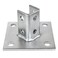 OHLECTRIC Strut Post Base Single Channel 158 Corner Orientation 6x6 Inch 4 Mounting Holes Heavy Duty Galvanized Zinc Plated Square for Single Channel Fence Post Base