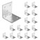 OMIdeas OMIDEAS 15 Pack Corner Brackets 157 x 157 x 157 Reinforced Angle Metal Braces for Wood Timber Galvanized Steel LShape Connecting Joining Repair Connectors