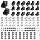 PETOX 20 Set Black 4040 Series Aluminum Extrusion Profile Connector Includes 1pc Wrench 20pcs 3540 Corner Bracket 40pcs M8 TSlot Sliding Nuts and Hex Screw Bolt for 20S Aluminum Rail Accessories