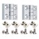 PZRT Aluminum Profile Hinge Install Kit 2X Zinc Alloy Hinge 8X M6 TNuts 8X M6 Hex Socket Flat Head Screwfor 3030 Serie 8mm Slot Aluminum Profile Extrusion Frame