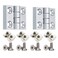 PZRT Aluminum Profile Hinge Install Kit 2X Zinc Alloy Hinge 8X M6 TNuts 8X M6 Hex Socket Flat Head Screwfor 3030 Serie 8mm Slot Aluminum Profile Extrusion Frame