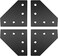 QIJINTRID 4pcs 3030 Series Aluminum Extrusion Connector Plate SetBlack L Shape 3030 Aluminum Profile Corner Bracket Joint Plate with 20pcs T Nuts and Screwsfor T Slot Aluminum Extrusion Profile