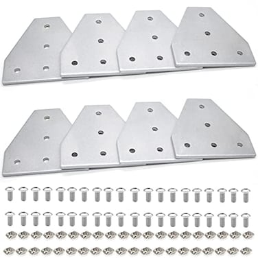 SeekLiny 2020 Aluminum Extrusion Connector Bracket Set Included 8PCS Joint Plates1Pcs M3 Wrench40Pcs M5 TSlot Nuts and 40Pcs M5x8mm Hex Socket Cap Screw for 2020 Series Aluminum Profile 3D Printer