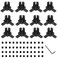 SeekLiny Black 12Pcs 2020 3 Way Corner Brackets Connector Set with 48Pcs M4 Screw and 1Pc M2 Wrench for 2020 Series Aluminum Extrusion Profile
