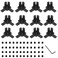 SeekLiny Black 12Pcs 2020 3 Way Corner Brackets Connector Set with 48Pcs M4 Screw and 1Pc M2 Wrench for 2020 Series Aluminum Extrusion Profile