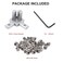 SeekLiny Silver 12Pcs 2020 3 Way Corner Brackets Connector Set with 48Pcs M4 Screw and 2Pcs M2 Wrench for 2020 Series Aluminum Extrusion Profile