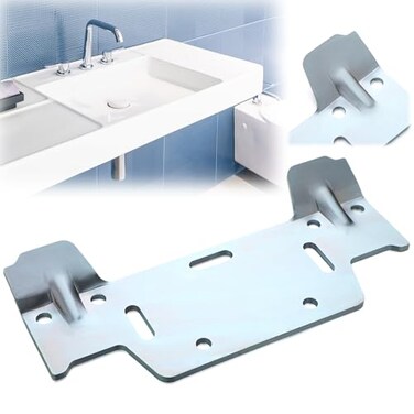 Shimeyao Wall Mounted Sink Bracket Heavy Galvanized Steel Hanging Bracket for Wallmounted Sink Plumbing Kit Multiple Holes for Securing the Threaded Stud Backplate