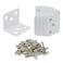 Tsnamay 90 Degree L Shaped White Right Angle Bracket Corner Brace Support with Screws28x28x34X2mmLWHTPack of 10