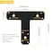 XUYANGHENG 1 Pack TShaped Plate Black Steel Wood Furniture Joint Post to Beam Connectors Timber Support Hardware 6 x 5 Width 1 Thickness 4mm