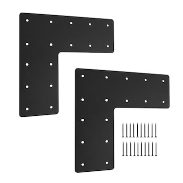 XZWMY L Post Bracket132x 132 Heavy Duty Mending Plate with Powder Coated Pergola BracketsBeam BracketTruss BracketsPost to Beam ConnectorsL Shape Plate for Wood 6x6 Lumber