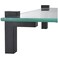 TEYOUQU 2 Piece Glass Shelves Brackets Wall Mounting for Floating Shelves for Bathroom Zinc Alloy Black for 328mm01111in Thick Glass Shelf