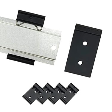 StarRoute 108 Width DIN Rail Mounting Clip Universal Aluminum Alloy Bracket Snapin Fixed Clamp for 35mm Slotted DIN Rail 4Pack